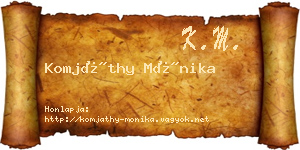 Komjáthy Mónika névjegykártya