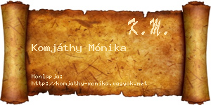 Komjáthy Mónika névjegykártya