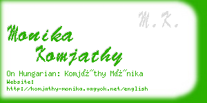 monika komjathy business card